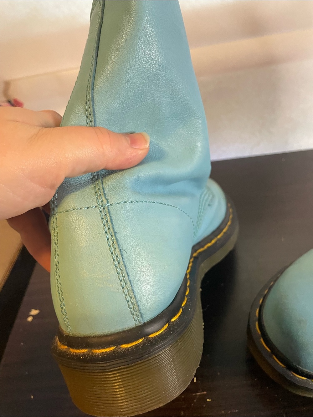 Dr Martens Pascal Pastel Blue Lace-Up Combat Boots - Women's - Picture 8 of 11